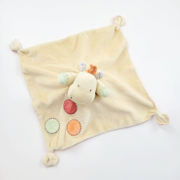 Carter's Giraffe Lovey Security Blanket Satin Bottom Plush Rattle Yellow Orange - Picture 2 of 8